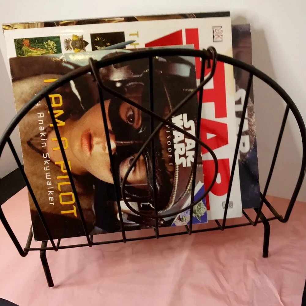 Vintage Mid‎ Century Modern or Art Deco Black Wire Metal Magazine Album Holder